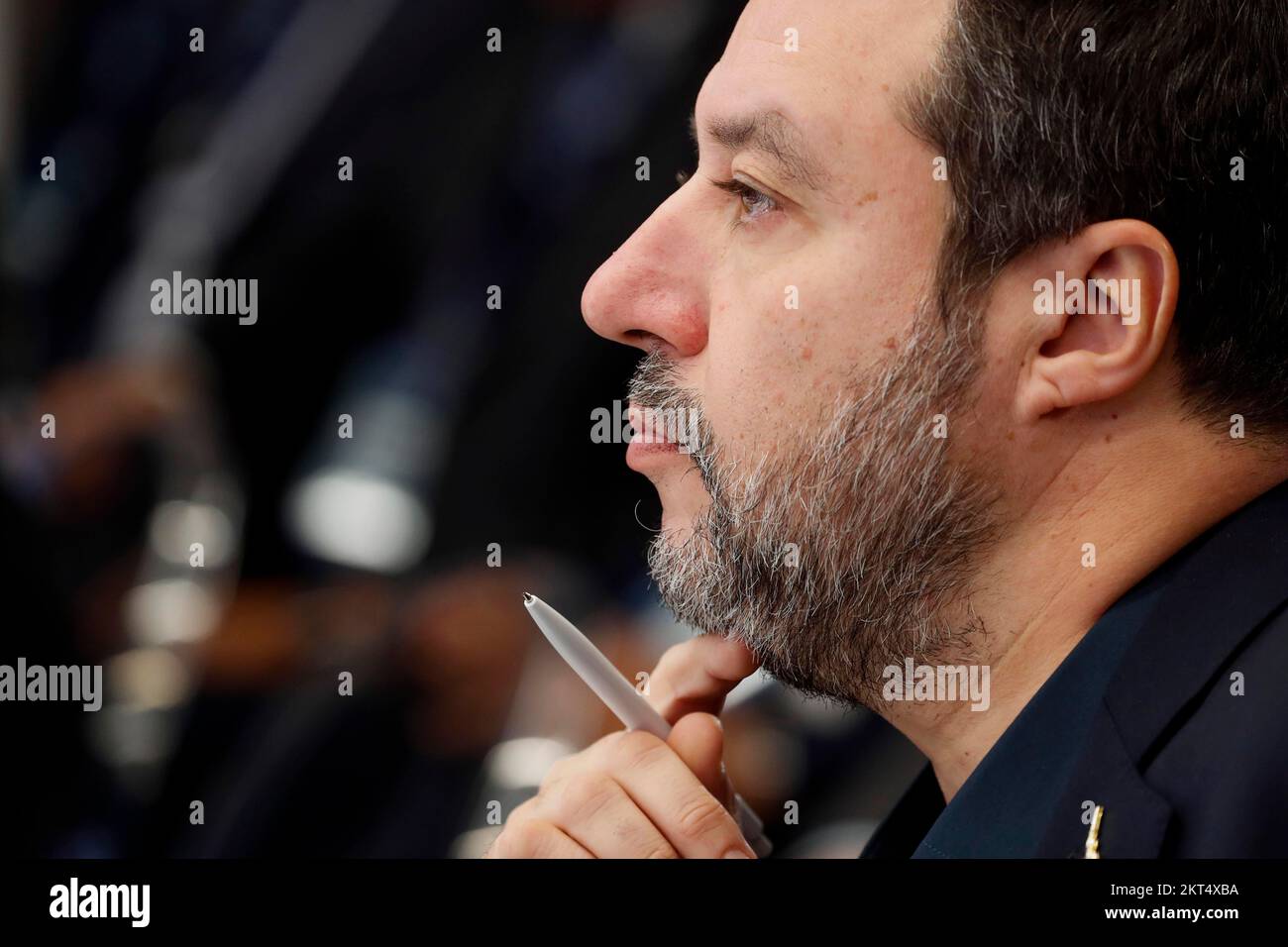 Italy, Rome, November 29, 2022 : Matteo Salvini, Minister of Transport and Infrastructure, participates in the Alis (Logistics Association of Sustainable Intermodality Assembly and States General of Transport.    Photo Remo Casilli/Sintesi/Alamy Live News Stock Photo