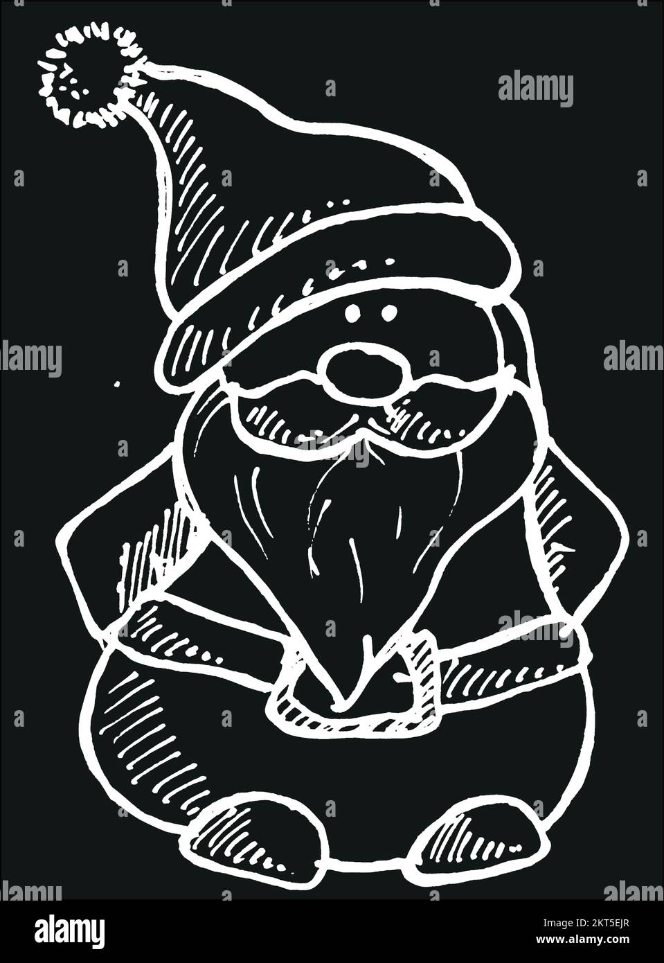 Santa Claus icon freehand drawn Stock Vector