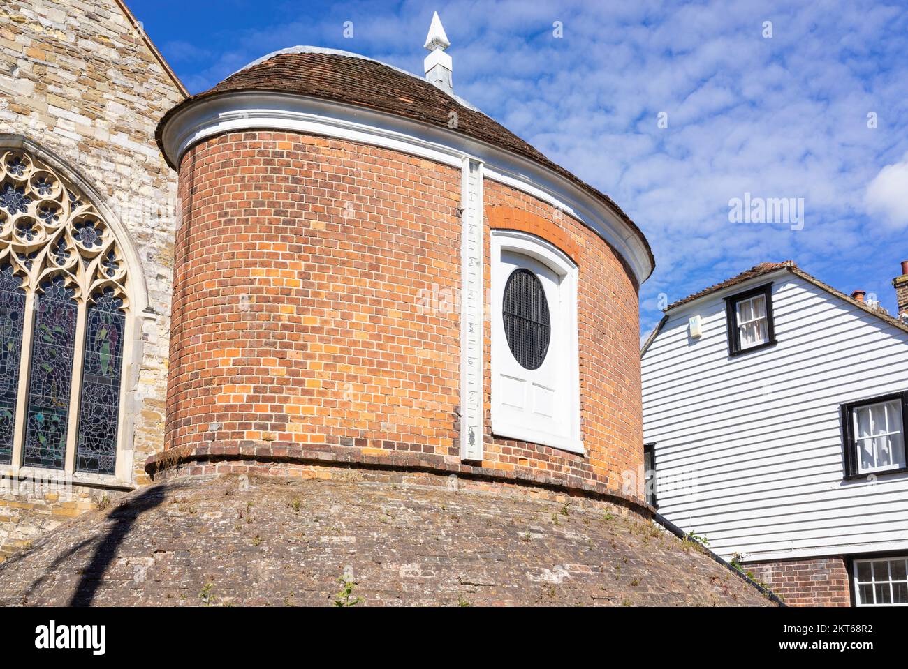 Rye East Sussex Water tower or Ancient Water Supply in churchyard of the Church of Saint Mary or St Mary's Church Rye Sussex England UK GB Europe Stock Photo