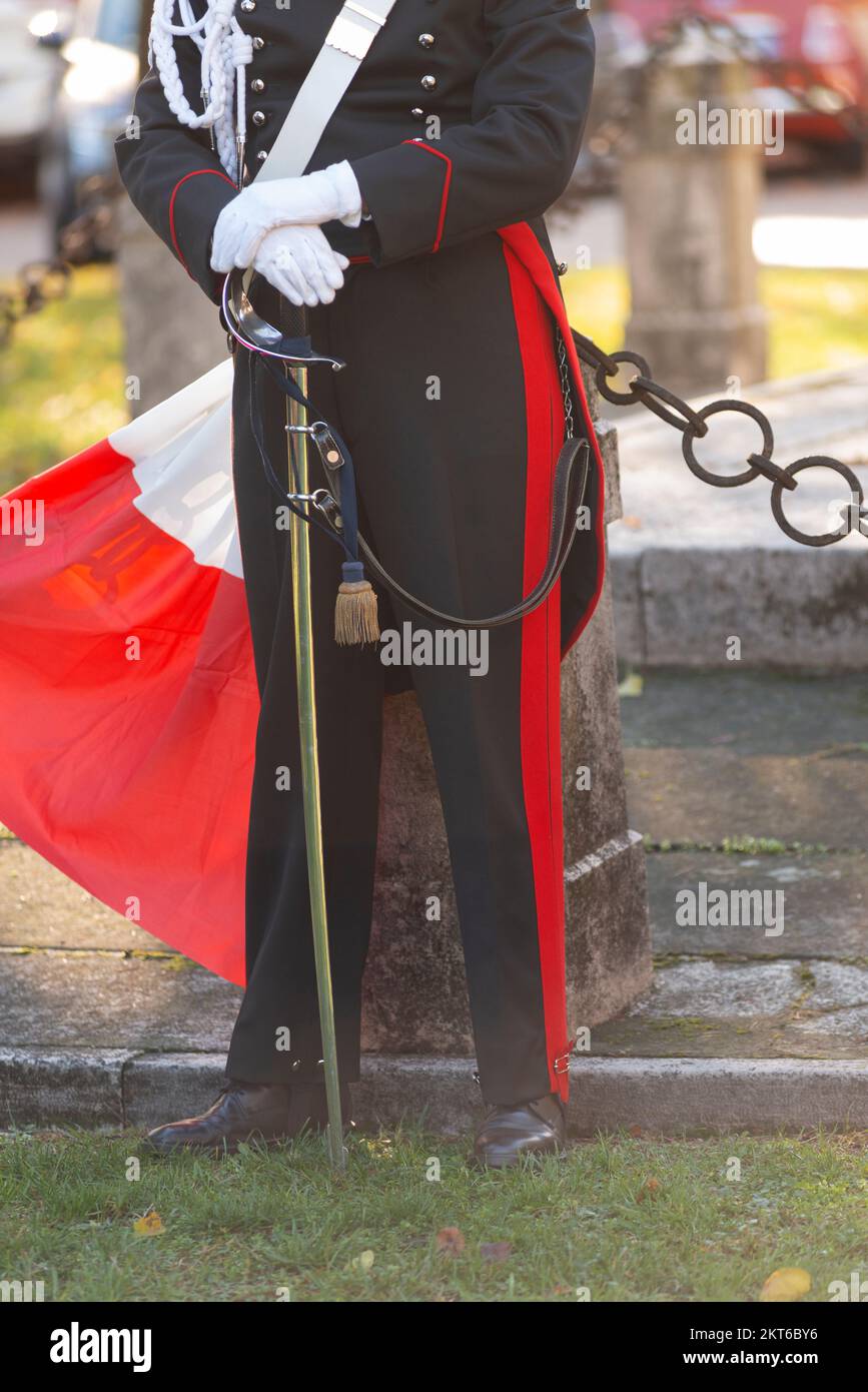 Italy, Lombardy, Celebrations for the 4th of November, Italian Military Police Armed Corps Called Carabinieri Stock Photo