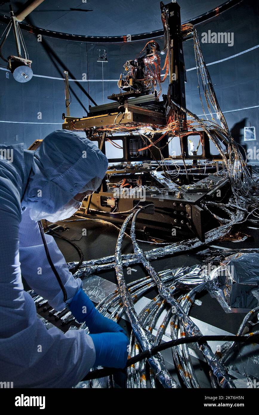 The James b Telescope under construction / Nasa Scientists Stock
