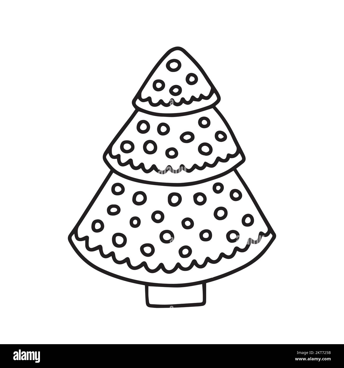 Christmas tree gingerbread illustration Stock Vector