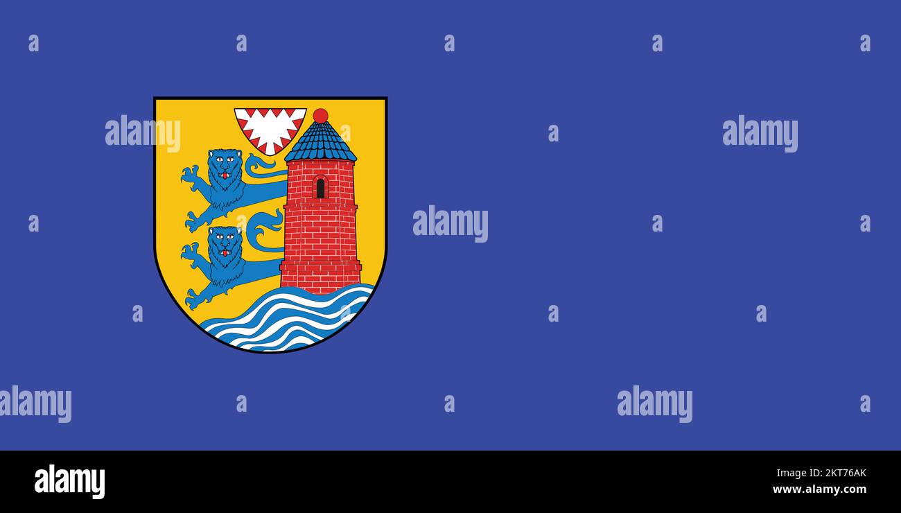Official flag vector illustration of the German town of FLENSBURG