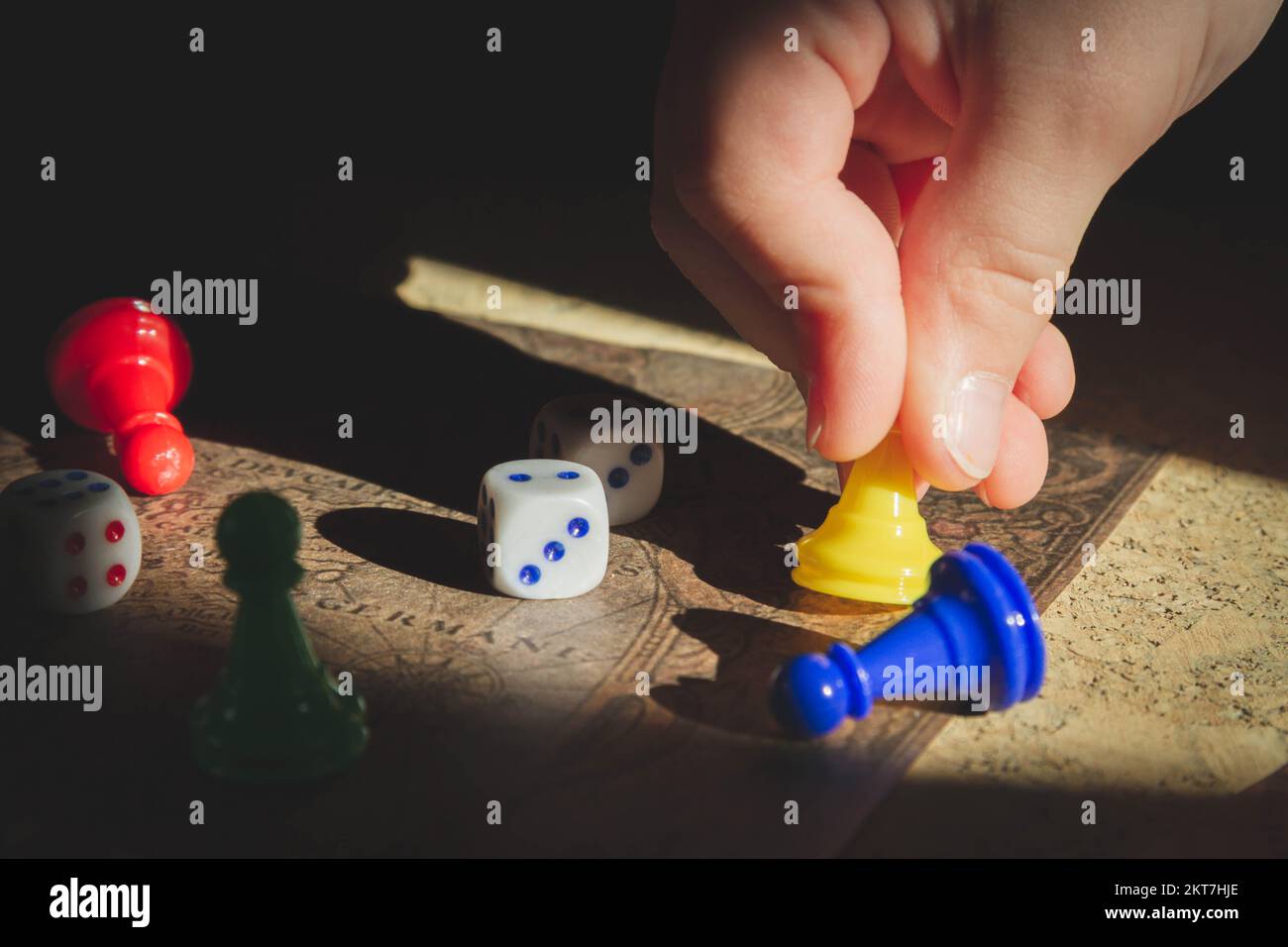 Board Game Kit. Vintage style game. Land conquest strategy Stock Photo