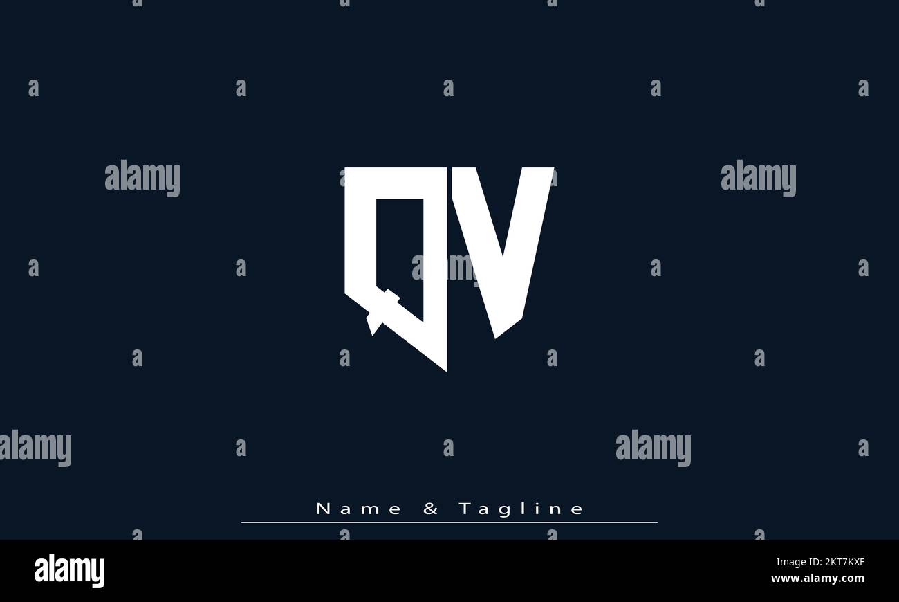 Alphabet letters Initials Monogram logo QV , VQ Stock Vector