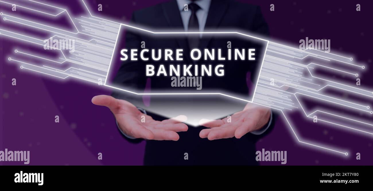 Conceptual caption Secure Online Banking, Conceptual photo Safe way of ...