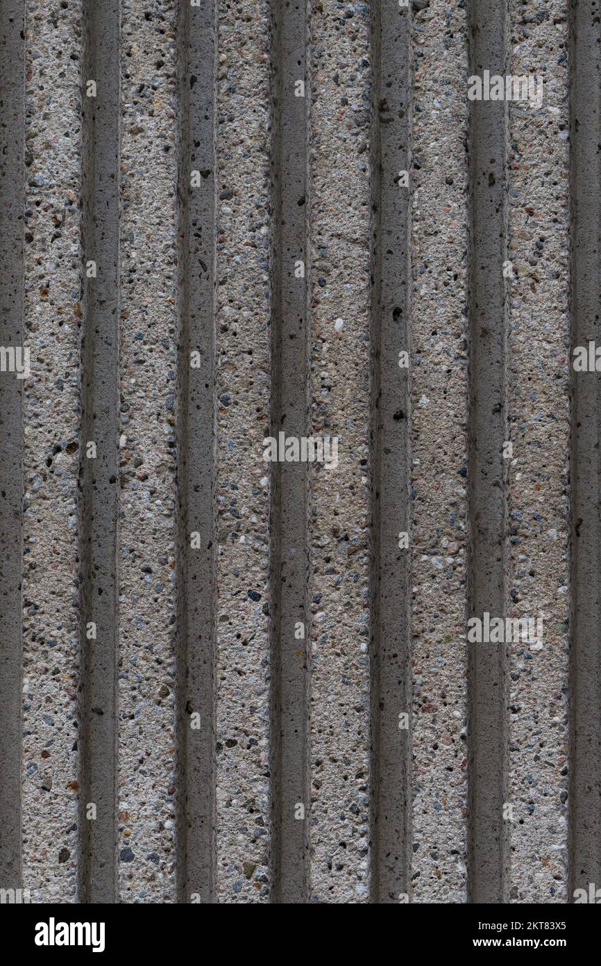 Grey textured striped stone wall background, full frame Stock Photo