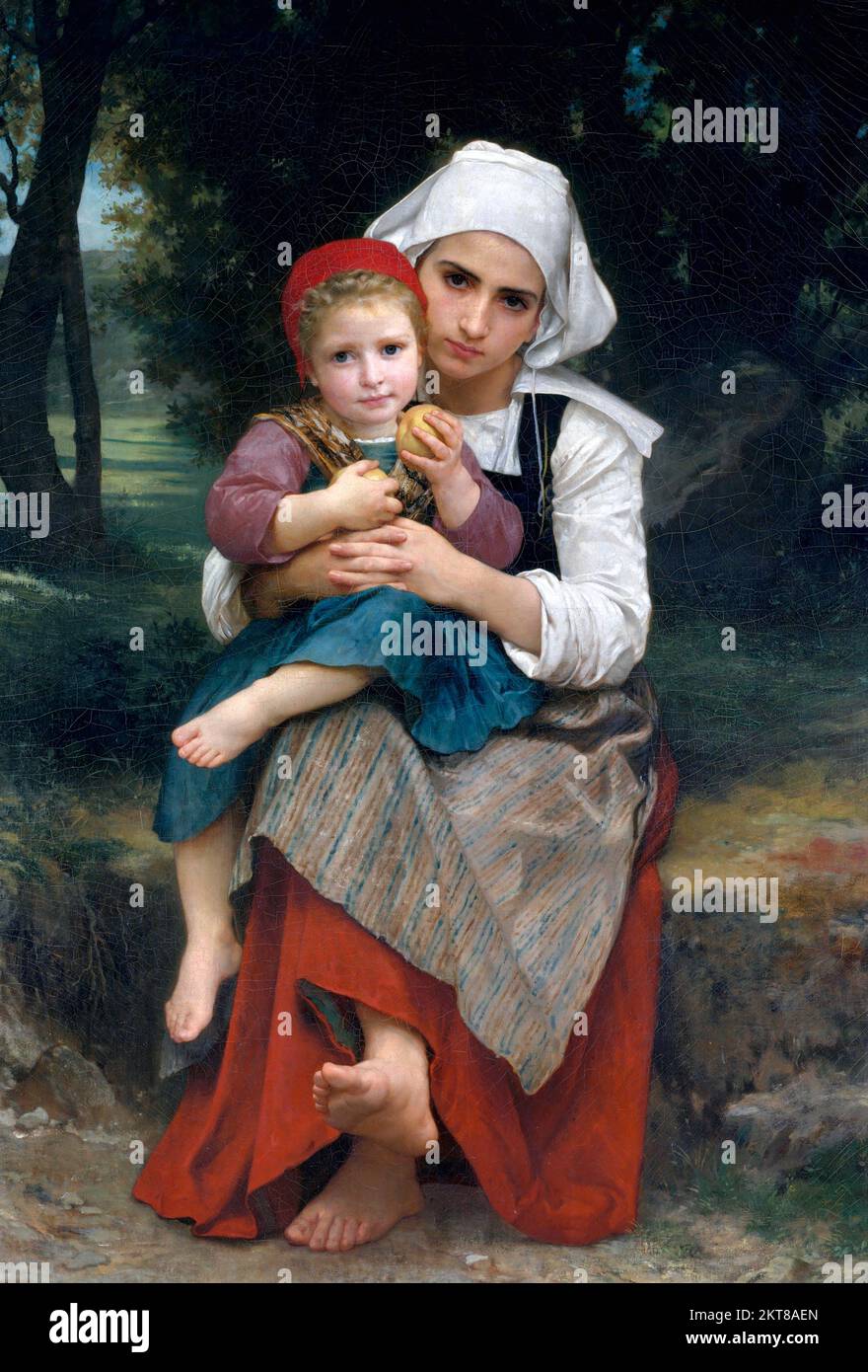 Breton Brother and Sister by William-Adolphe Bouguereau (1825-1905), oil on canvas, 1871 Stock Photo