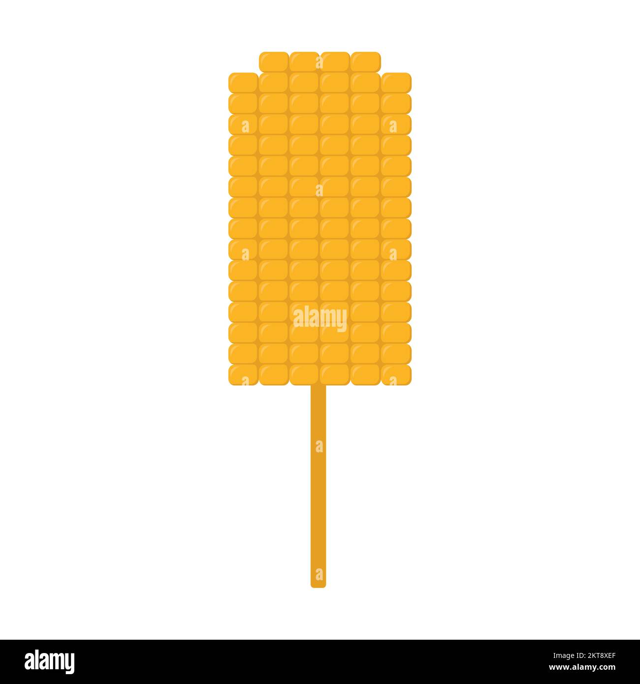 Corn on a stick. Traditional Mexican food on a white background. Smple icon Stock Vector