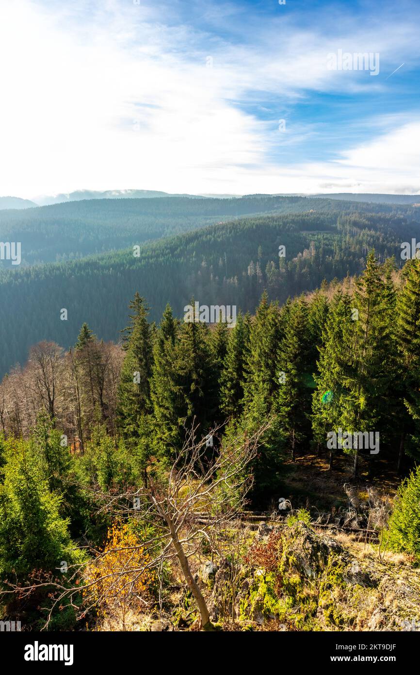 Autumn discovery tour through the Thuringian Forest near Oberhof - Thuringia - Germany Stock Photo