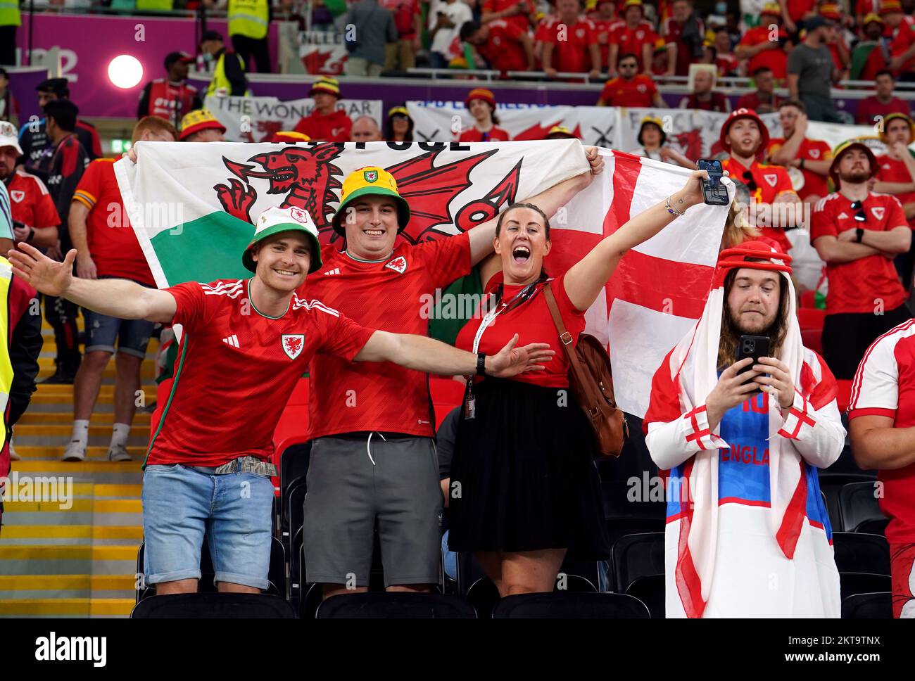 Welsh Fans Wales and England fans in the stands during the FIFA World Cup Group B ...