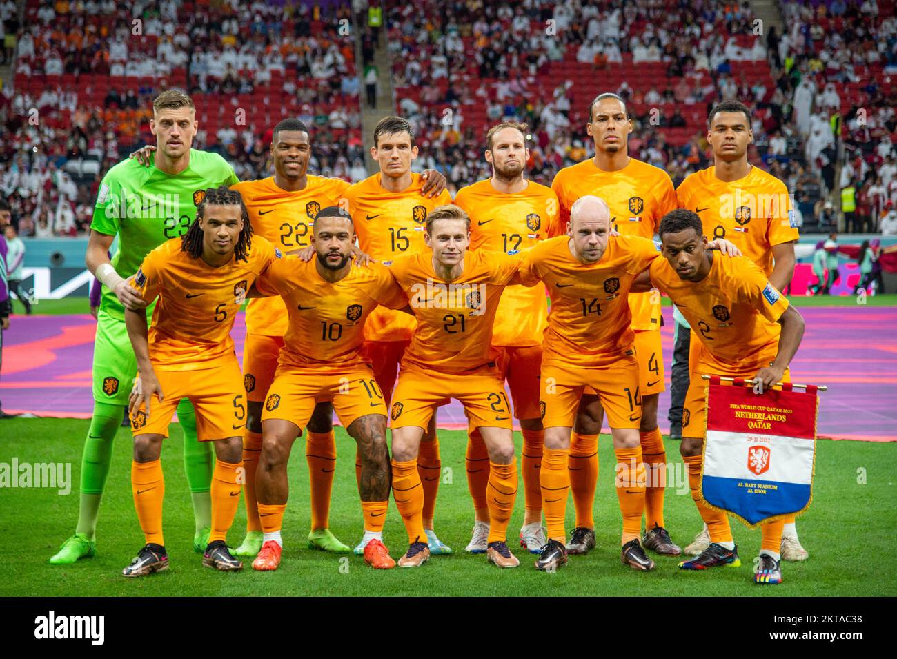 The Dutch national football team poses for a photo during the FIFA