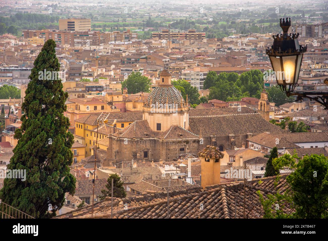 Ancient Alhambra palace in Granada old town, Spain. Stock Photo