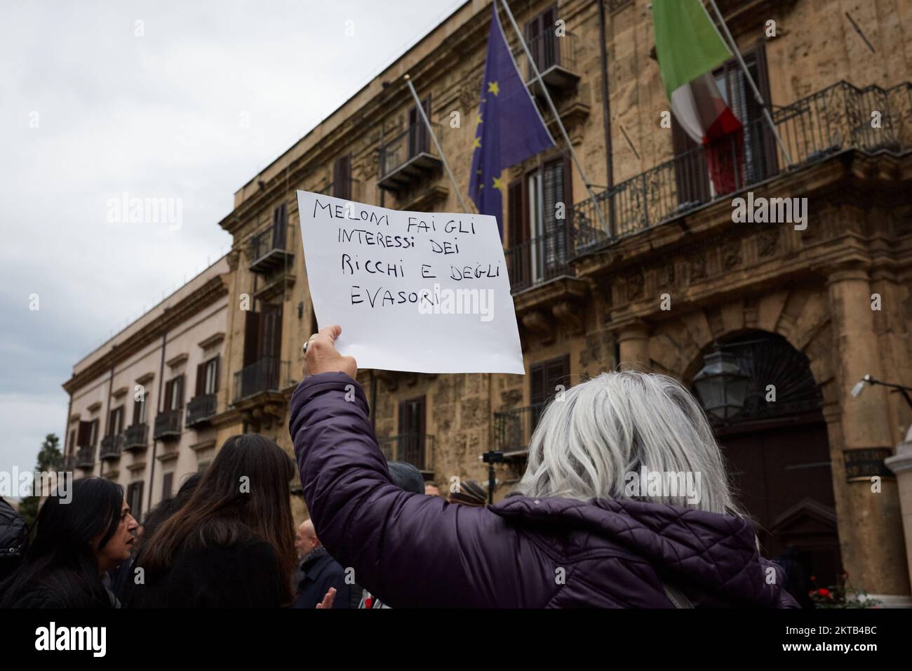 Palermo, Sicily, Italy. 29th Nov, 2022. Hundreds of people demonstrated