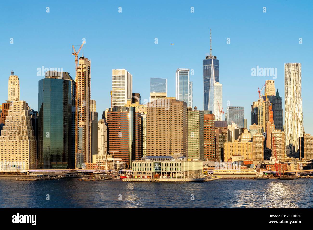 Manhatten Skyline ,Financial District with Freedom Tower,  Brooklyn,Manhatten,New York City,New York,USA Stock Photo