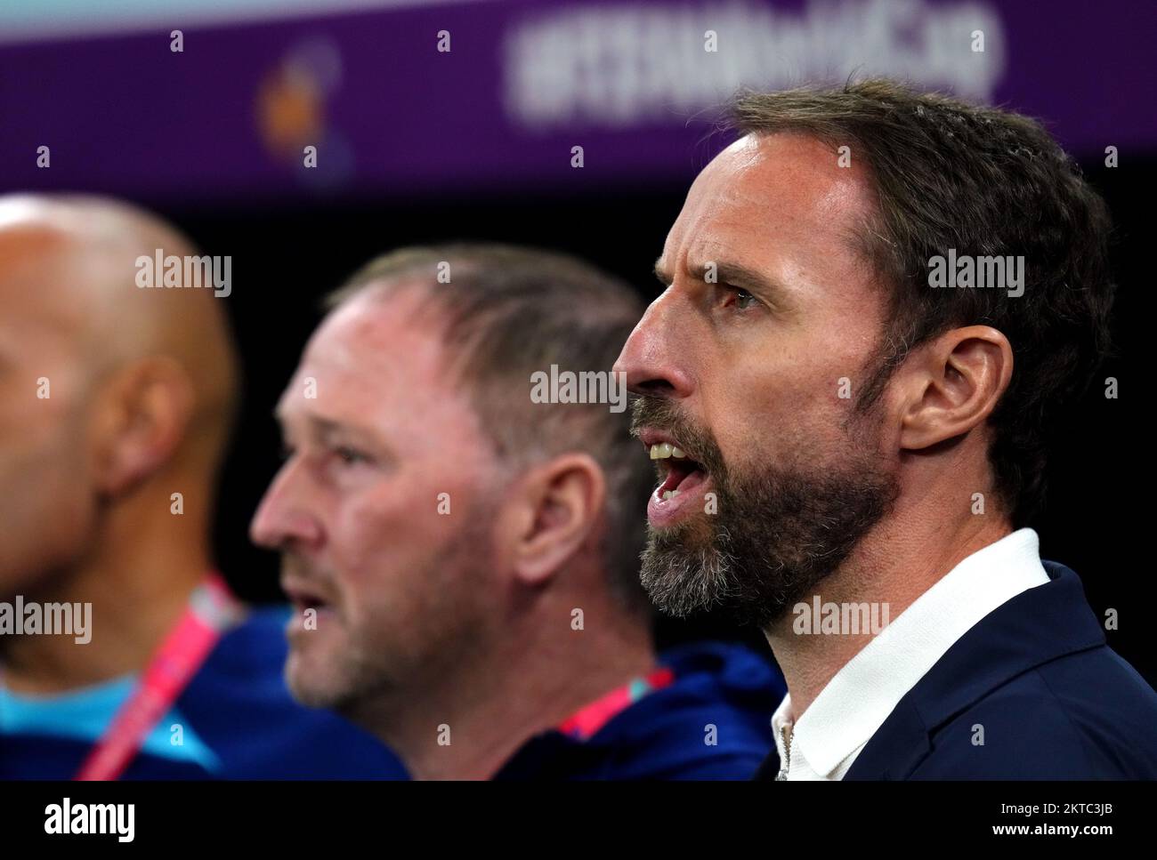 England manager Gareth Southgate during the FIFA World Cup Group B match at the Ahmad Bin Ali Stadium, Al Rayyan, Qatar. Picture date: Tuesday November 29, 2022. Stock Photo