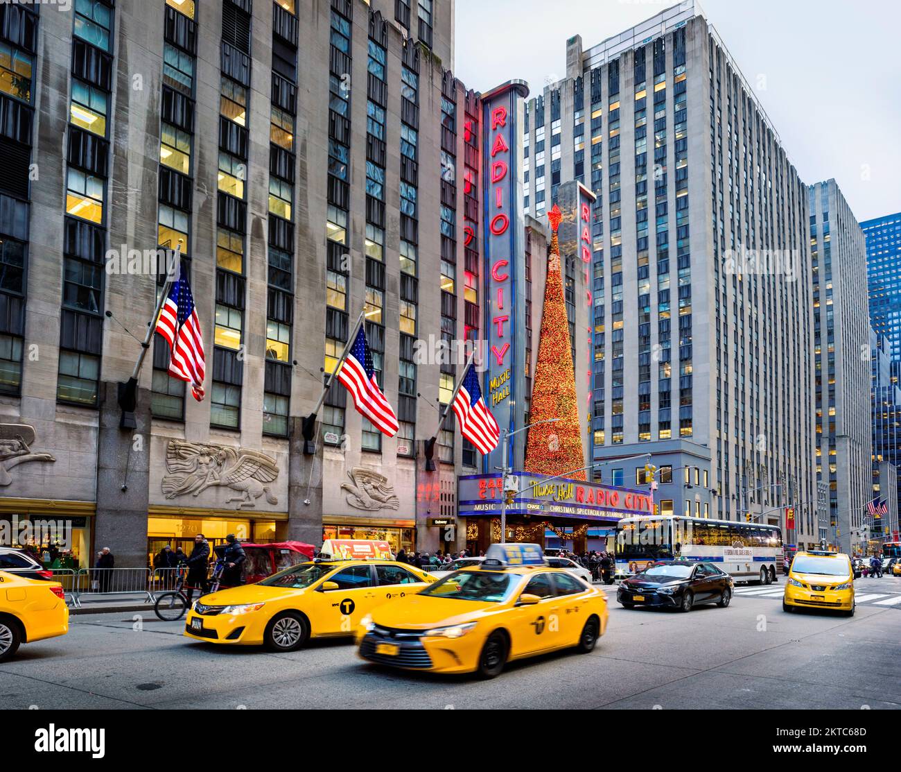 View of 6th Avenue towards Radio City, Manhatten,New York City,New York,USA Stock Photo