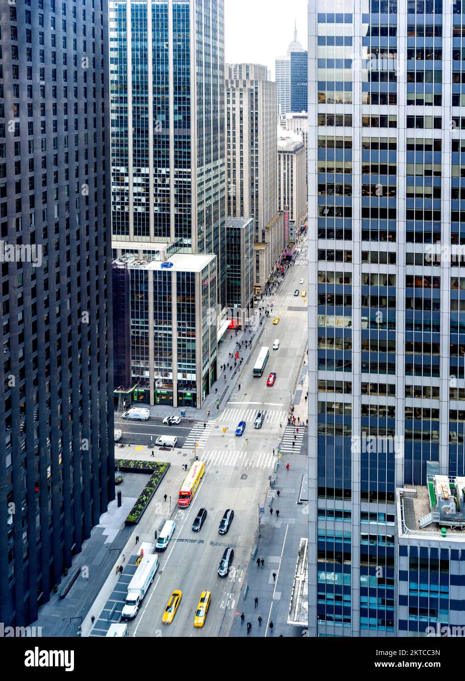 View of 6th Avenue towards Radio City, Manhatten,New York City,New York,USA Stock Photo