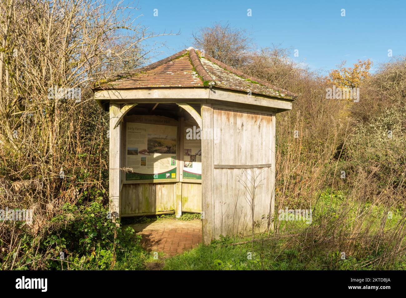 Information kiosk at Old Winchester Hill National Nature Reserve in