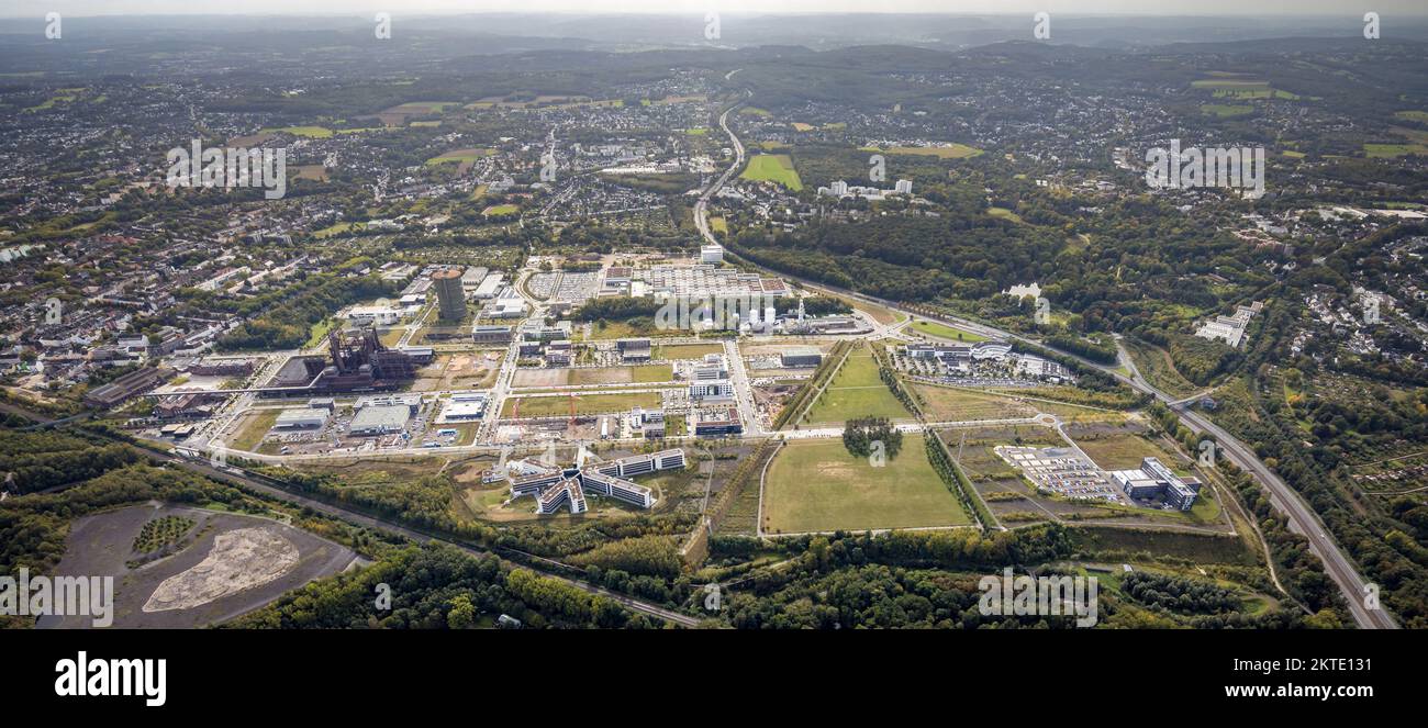 aerial, PhoenixWest area and HoeschGasometer as well as Wilo Park, BMW Dortmund branch, INTECH