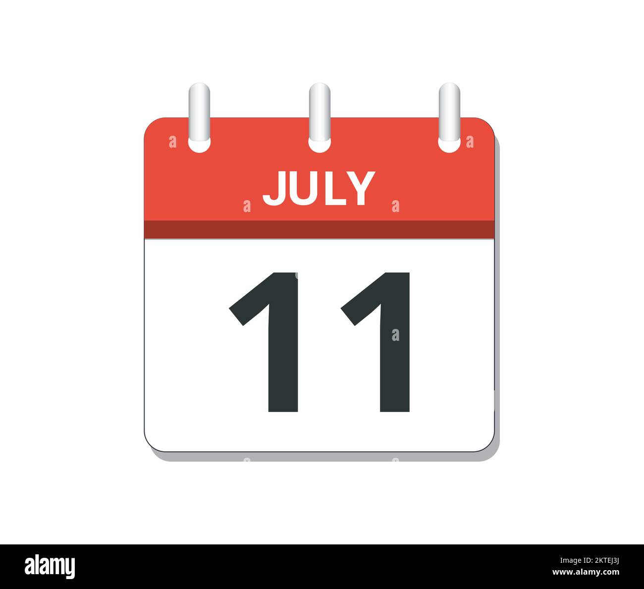July 11th calendar icon vector. Concept of schedule, business and tasks Stock Vector