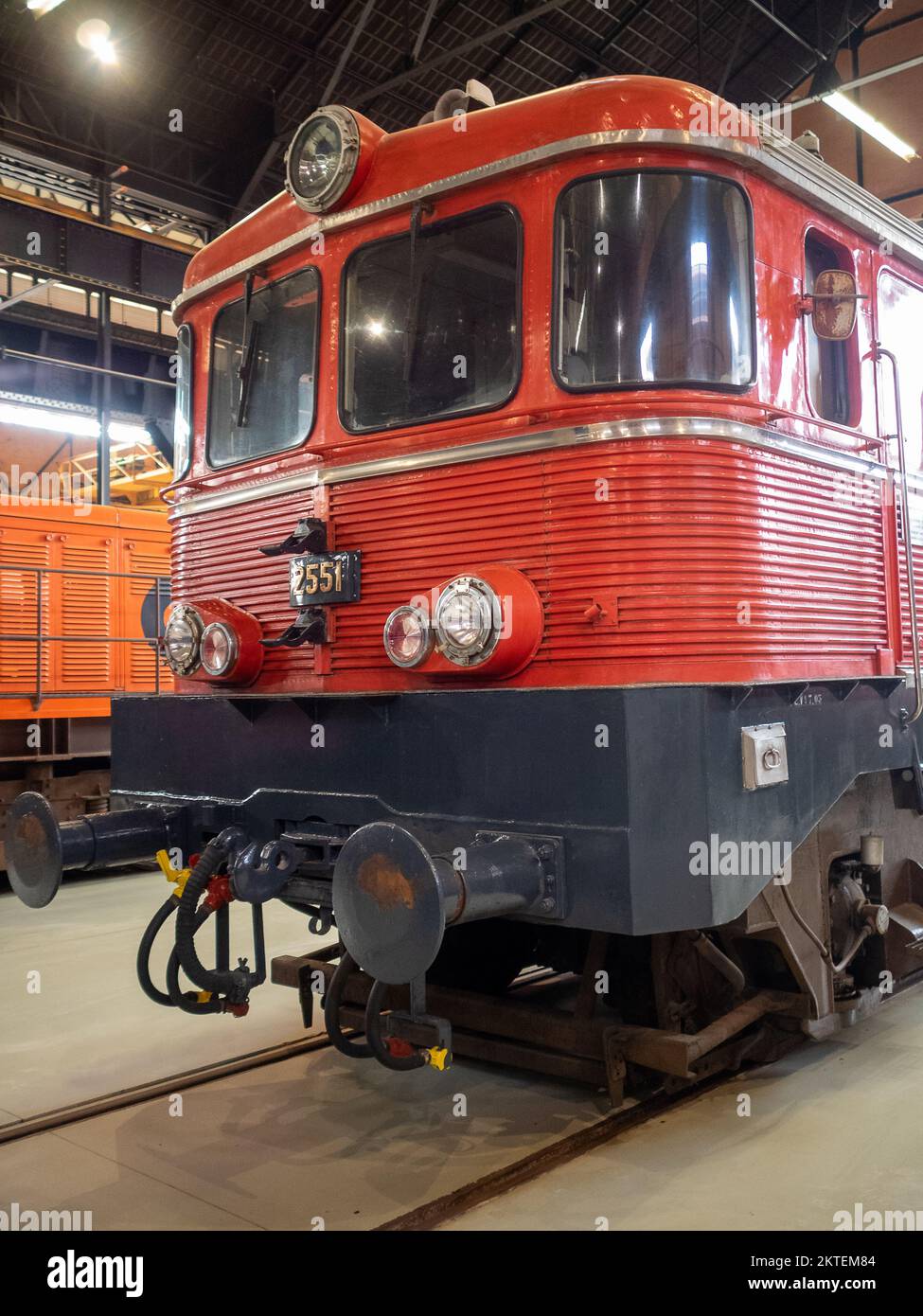 1963 Electical lomotive produced in Portugal by SOREFAME, National Railway Museum of Portugal Stock Photo