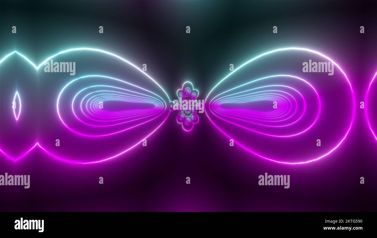 Purple neon lights. Computer generated 3d render Stock Photo