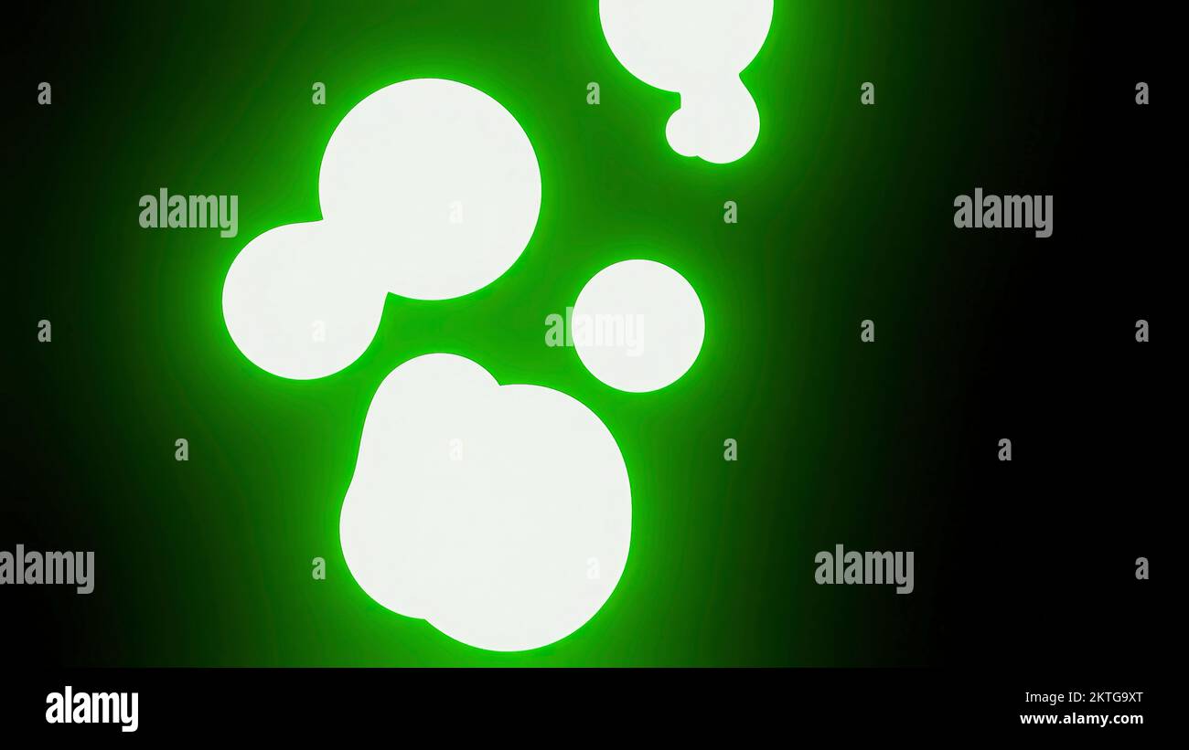 Neon Biological Drops. Design. Glowing moving particles or molecules ...