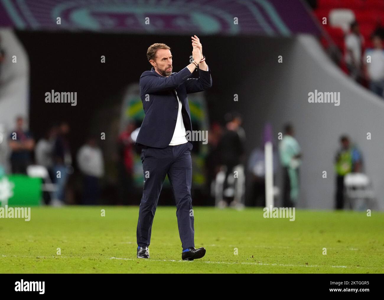 England manager Gareth Southgate following the FIFA World Cup Group B match at the Ahmad Bin Ali Stadium, Al Rayyan, Qatar. Picture date: Tuesday November 29, 2022. Stock Photo