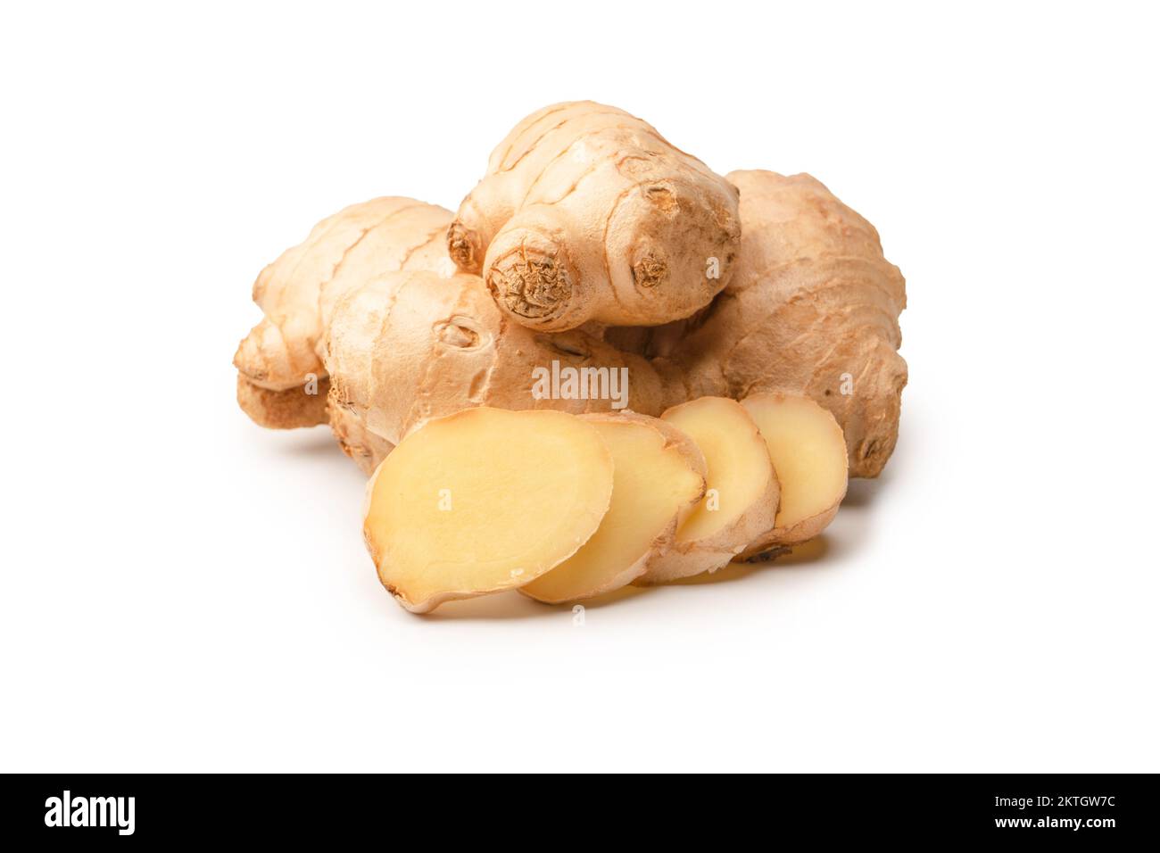 Ginger root isolated on a white background. Stock Photo