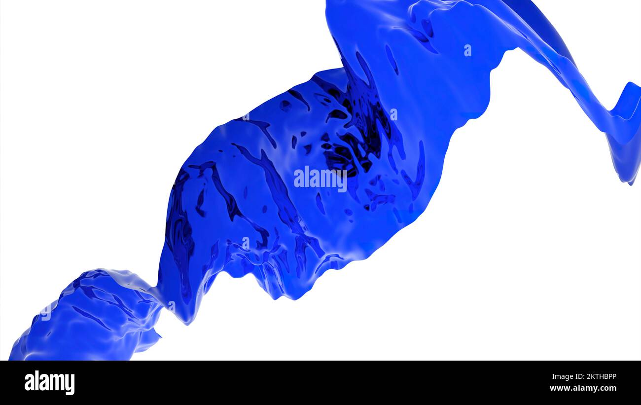 White background. Design.A red and blue scarf in animation that flies ...