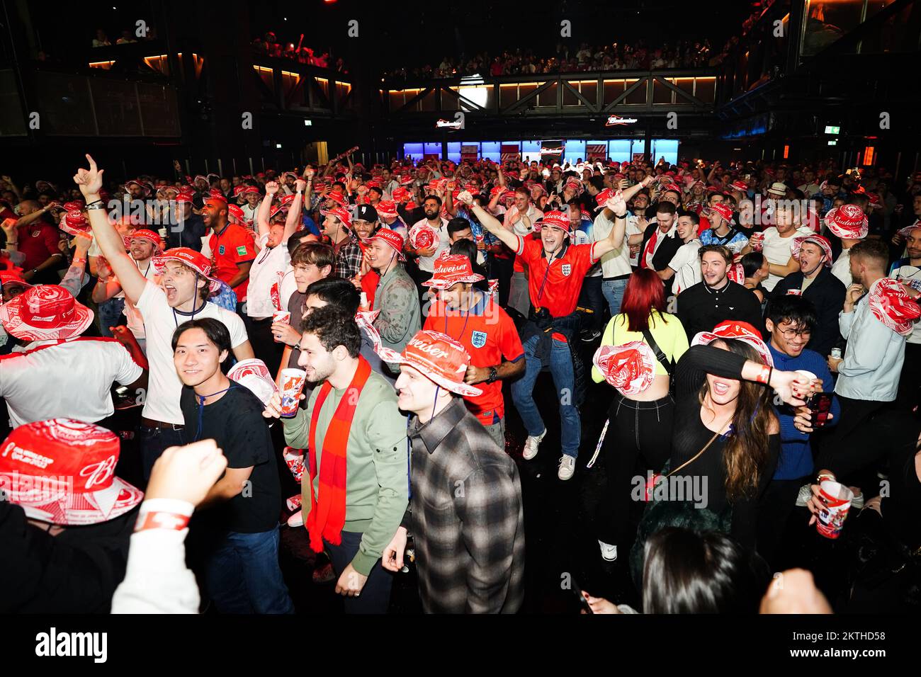 England fans react at the Budweiser Fan Festival London at during a screening of the