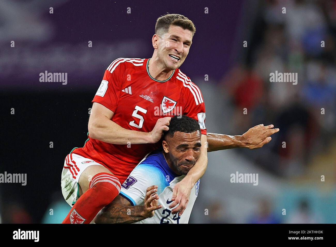 Callum Wilson of England chases Joe Rodon of Wales during the FIFA News  Photo - Getty Images