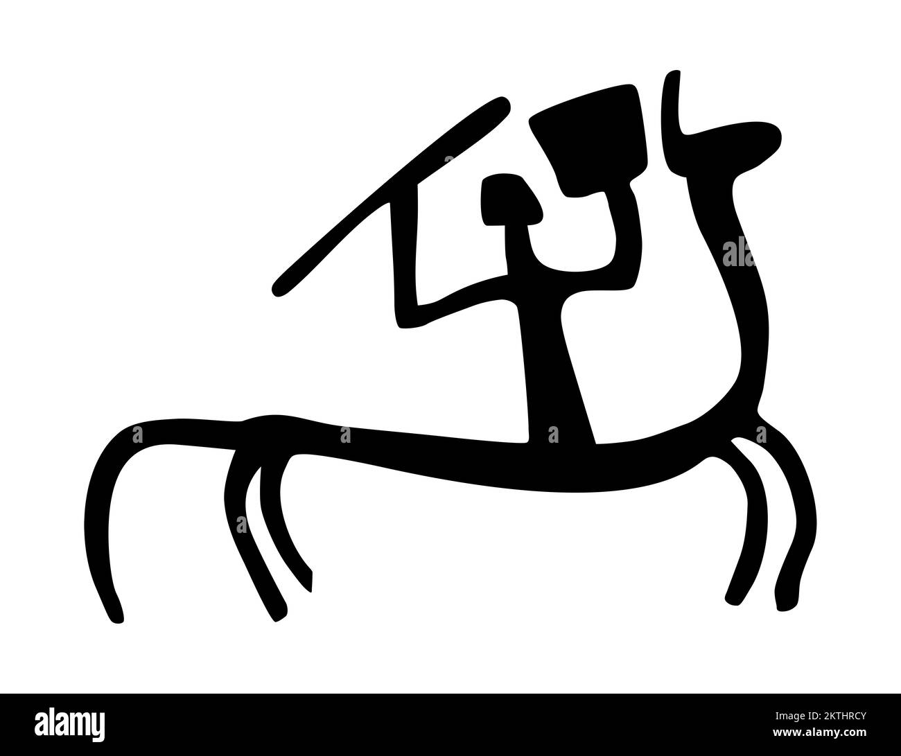 Bronze age Equestrian depiction at Litsleby ancient symbol Stock Photo