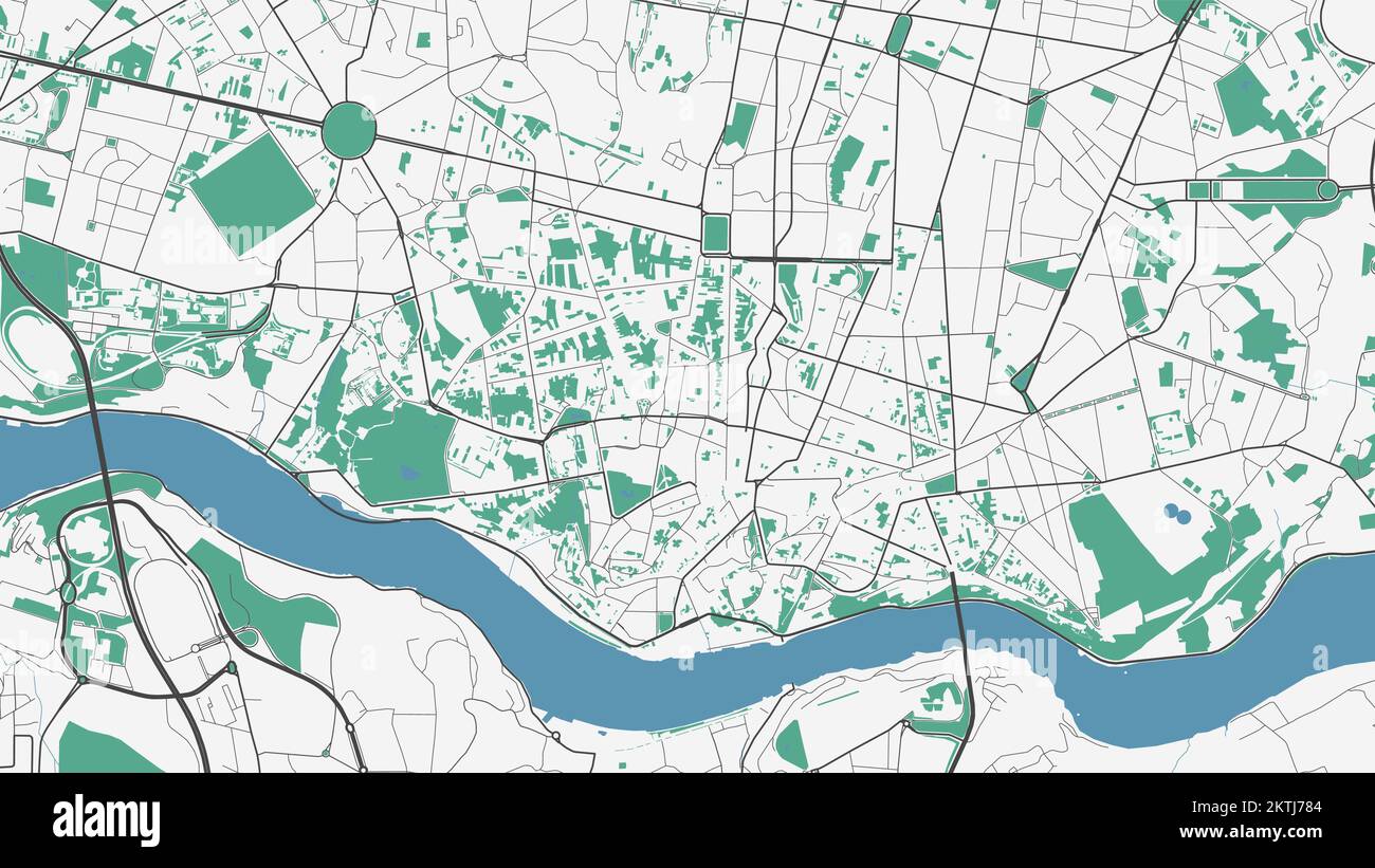 Vector map of Porto, Portugal. Urban city road map poster illustration. Porto map art. Stock Vector