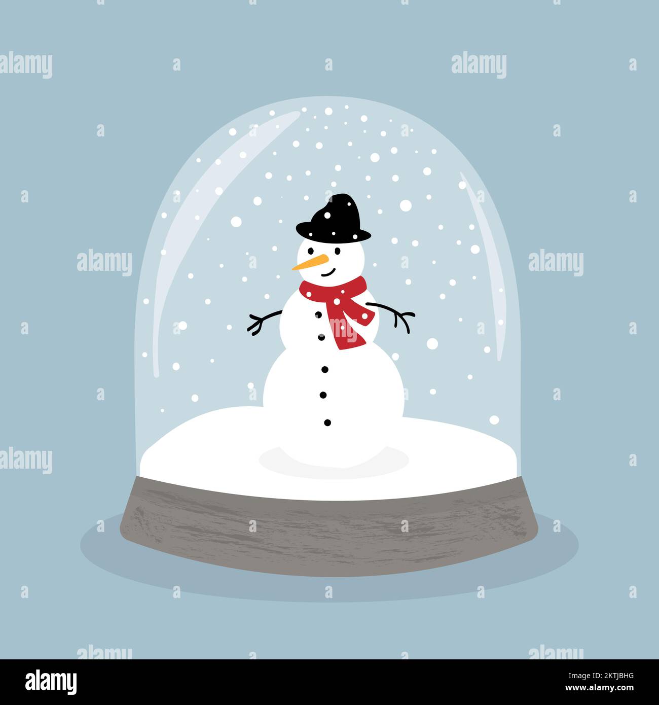 Snow globe vector illustration with a cute snowman inside Stock Vector ...