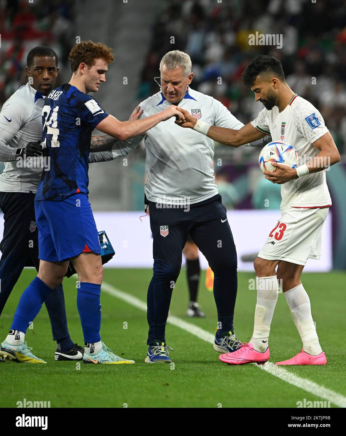Doha, Qatar. 29th Nov, 2022. Josh Sargent (2nd L) of the United States ...