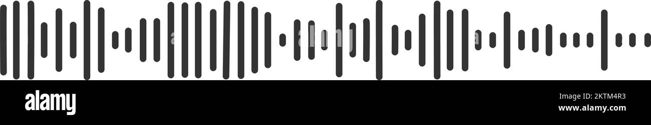 Sound wave icon. Pulse pictogram. Radio signal sign. Voice message, audio file symbol isolated on white background. Messenger, podcast mobile app, media player element graphic. Vector illustration Stock Vector