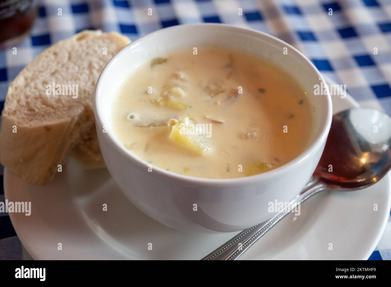 Traditional scottish white cream soup, cullen skink made with smoked ...