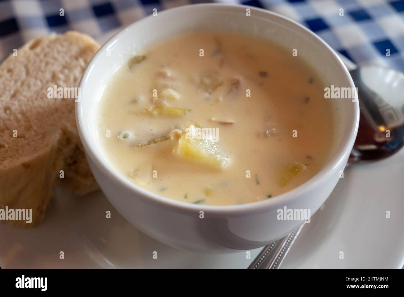 Traditional scottish white cream soup, cullen skink made with smoked ...