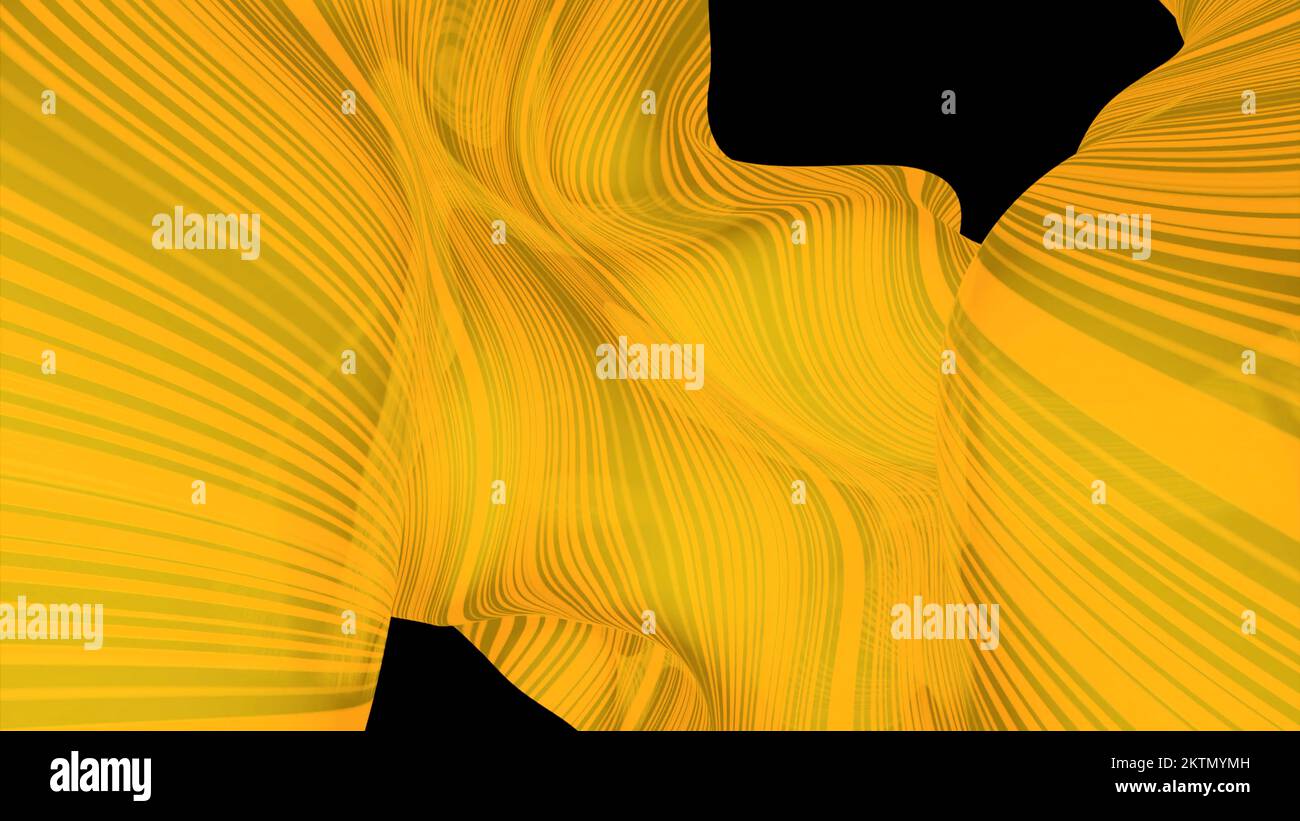 Abstract colorful fabric fluttering in the wind on a black background ...