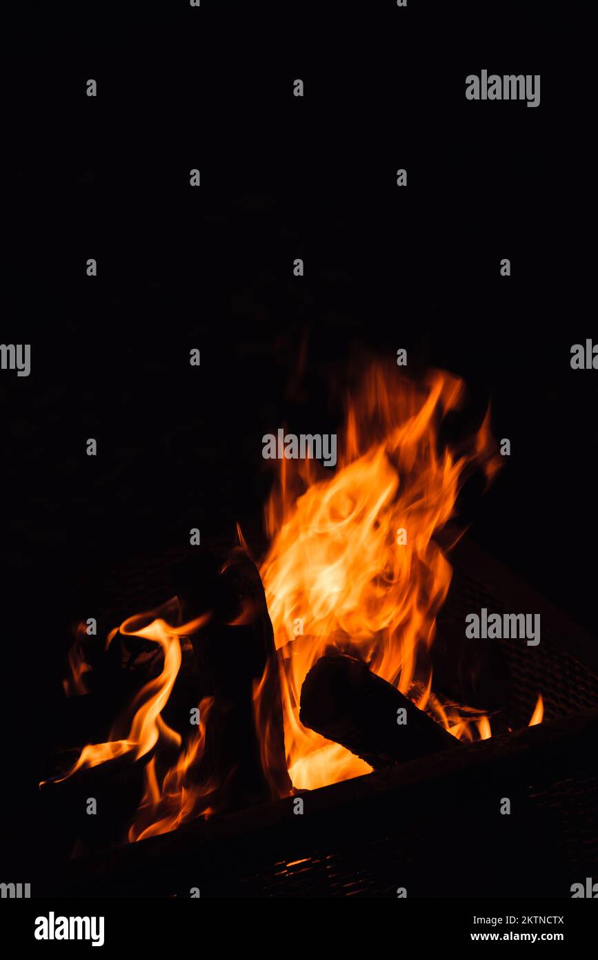 Fire flames on black background. abstract fire flame background. Stock Photo