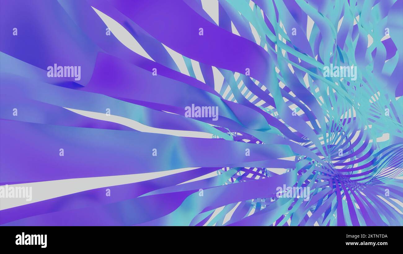 Moving Ribbon 3D tapes move in waves. Design. Beautiful stripes move in wavy streams ...