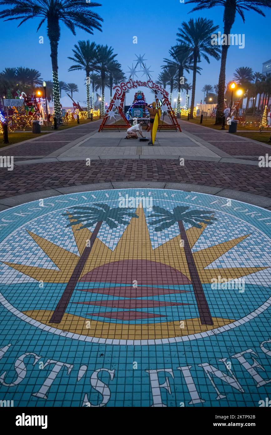 Deck the Chairs holiday lights display at Latham Plaza on the ocean in