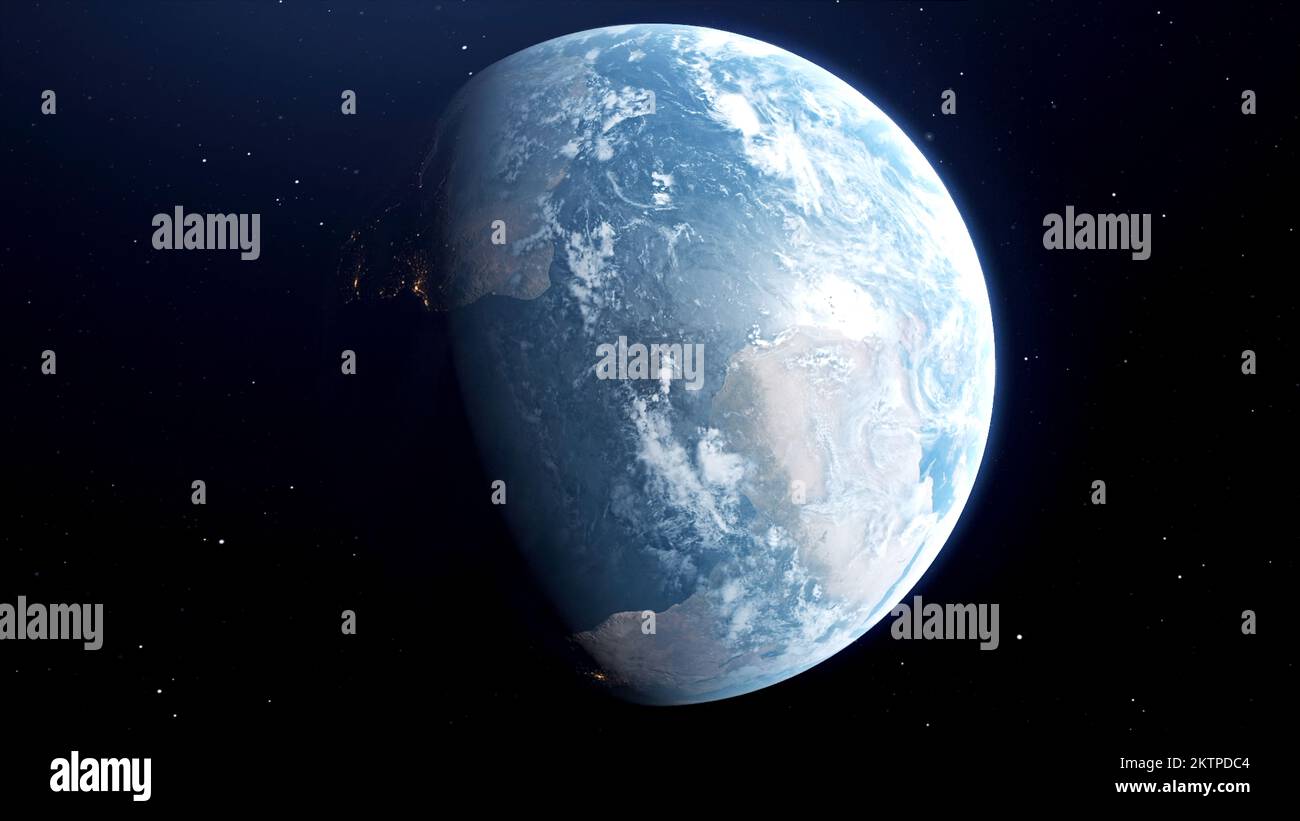 Rotation of planet Earth in days. Motion. Planet Earth alternates day ...