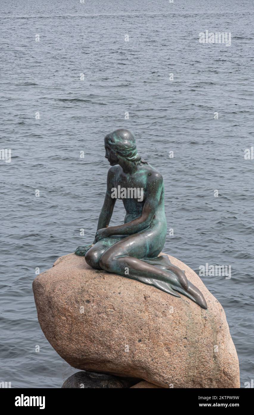 Copenhagen, Denmark - July 24, 2022: Closeup of The Little Mermaid ...