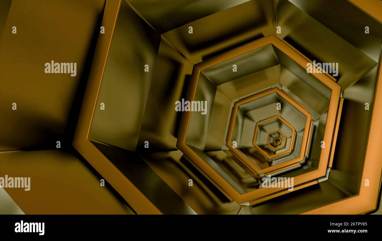 Tunnel moving metal hexagons hi-res stock photography and images - Alamy