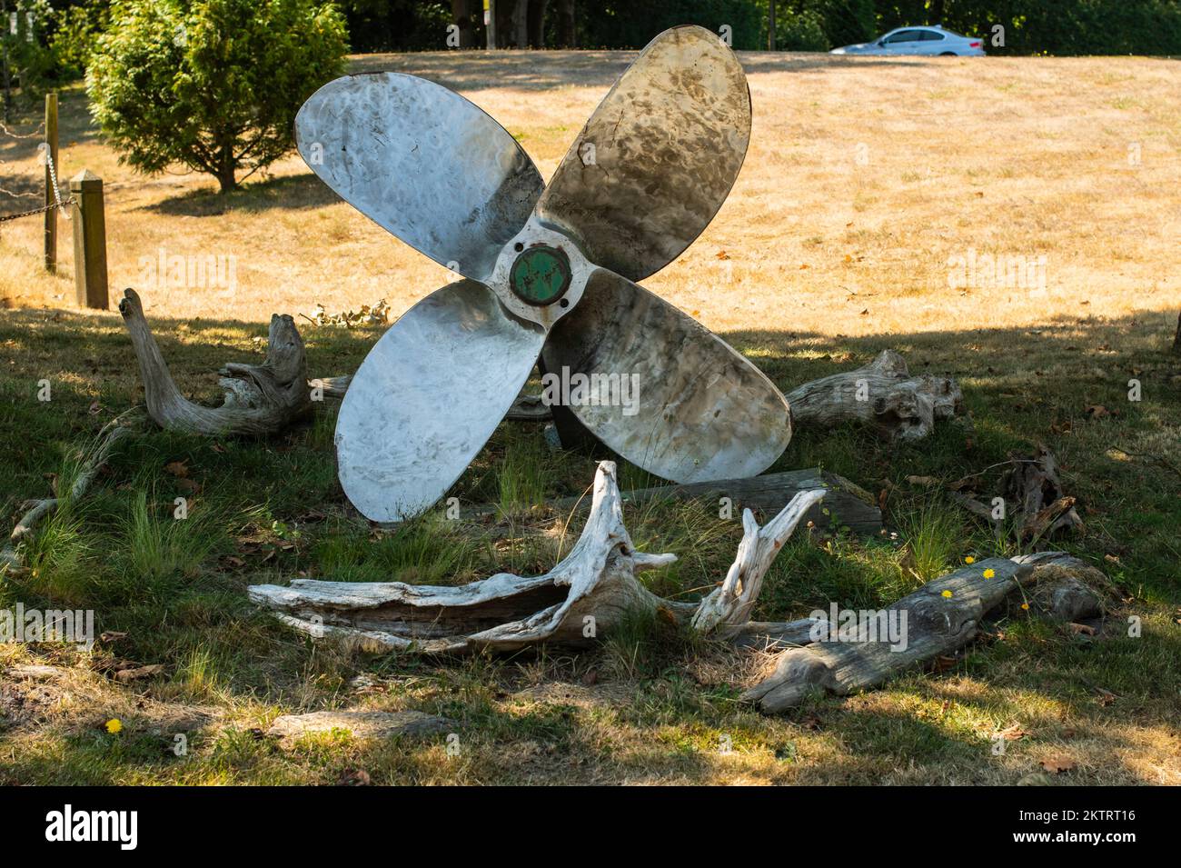 Boat propeller at Deas Island Regional Park in Delta, British Columbia