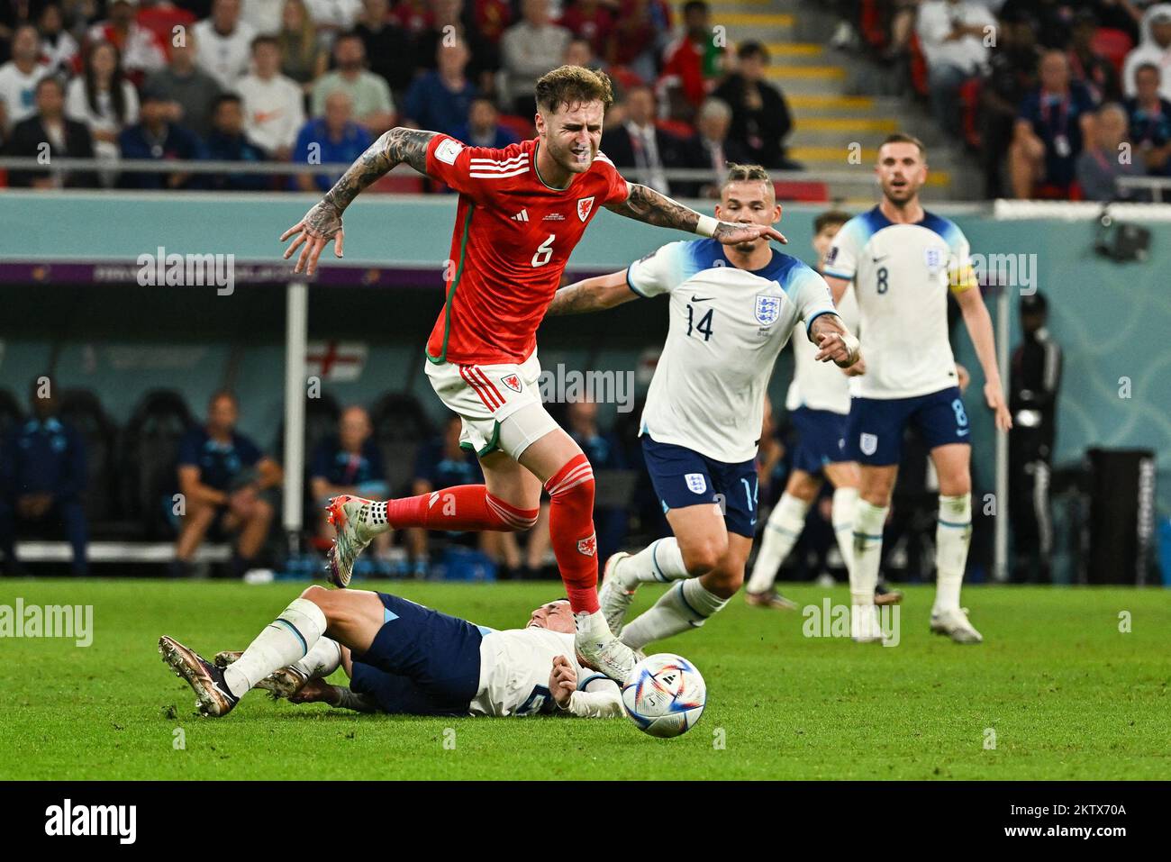 Joe Rodon of Wales during Wales v England match of the Fifa World Cup ...