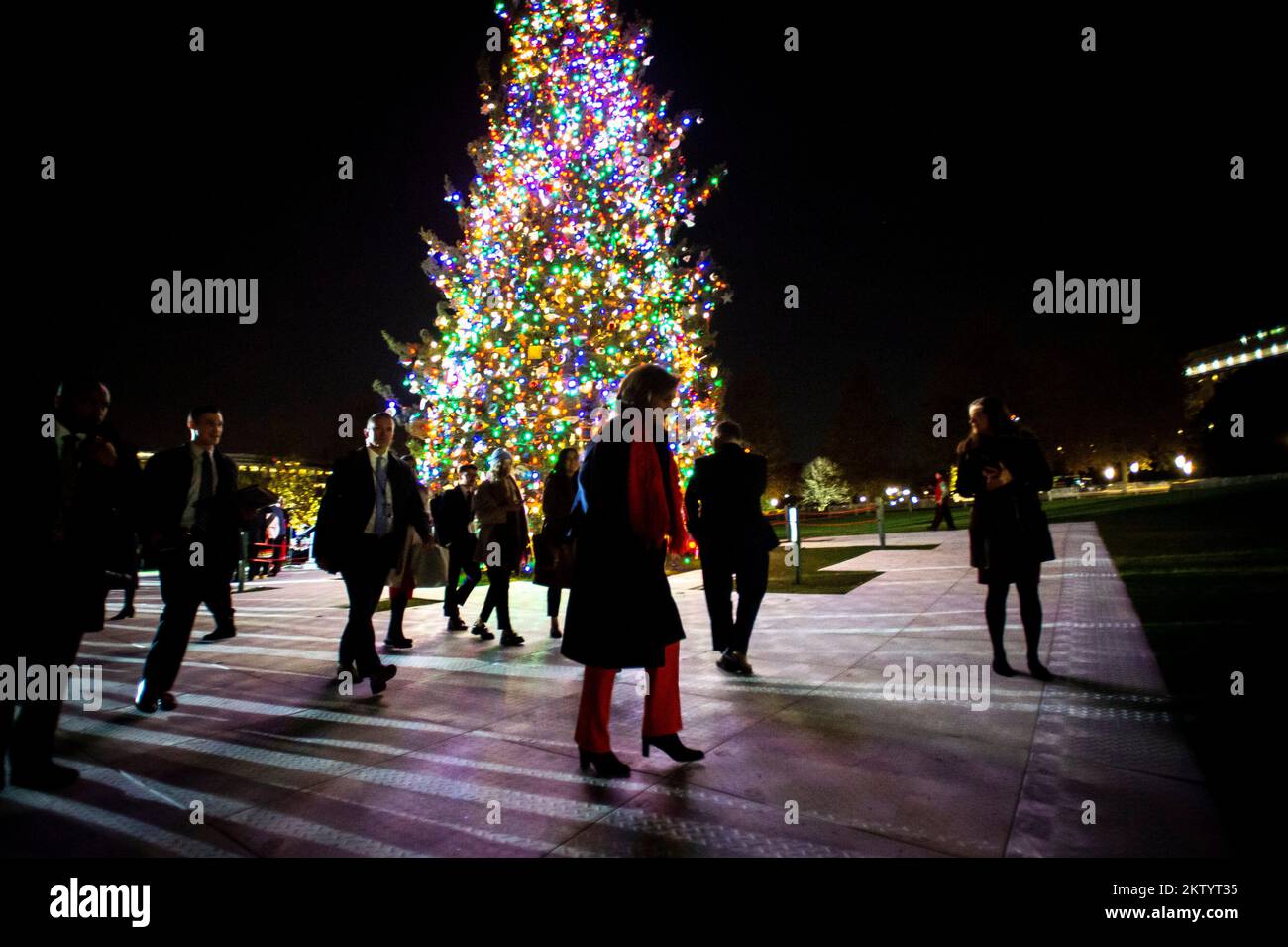 Washington, Vereinigte Staaten. 29th Nov, 2022. Speaker of the United States House of Representatives Nancy Pelosi (Democrat of California) departs following the lighting of the Capitol Christmas Tree at the US Capitol in Washington, DC, Tuesday, November 29, 2022. Credit: Rod Lamkey/CNP/dpa/Alamy Live News Stock Photo